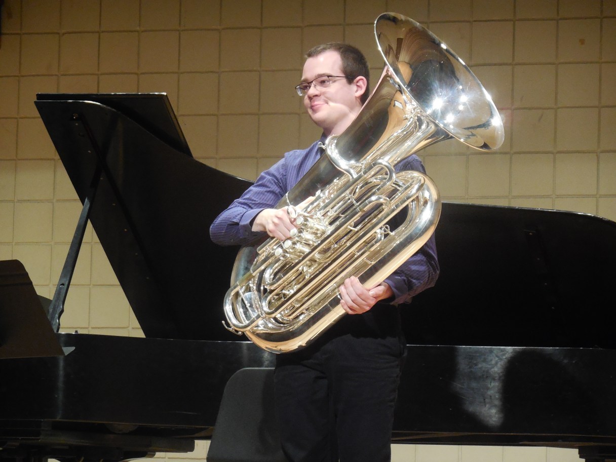 Jake Matheson performing tuba